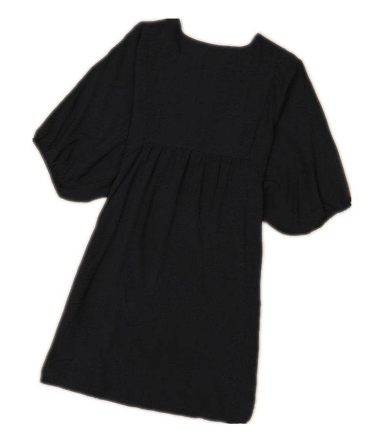 Kafeimali Summer Dress V Neck Mexican Embroidered Peasant Women's Dressy Tops Blouses (Black) - Image 2